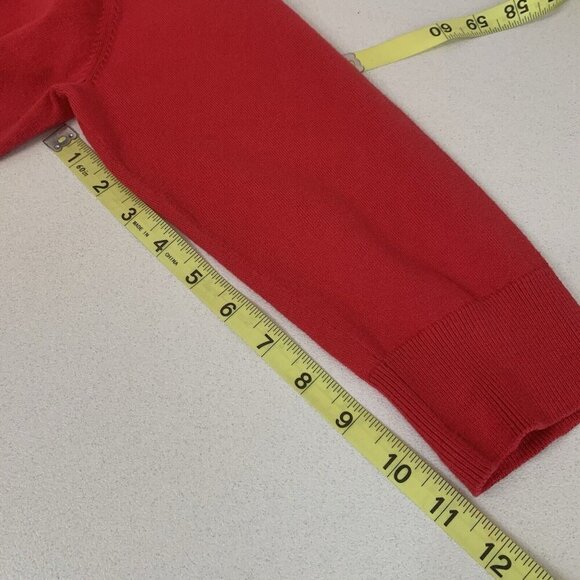 Talbots Cardigan Sweater Womens Large Petite Red Button Front 3/4 Sleeve Pima - Picture 8 of 8